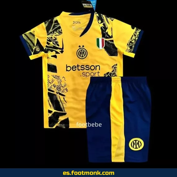 Camiseta Inter Milan Tercera Equipación 2024-2025 Niños - Edición Especial Amarilla