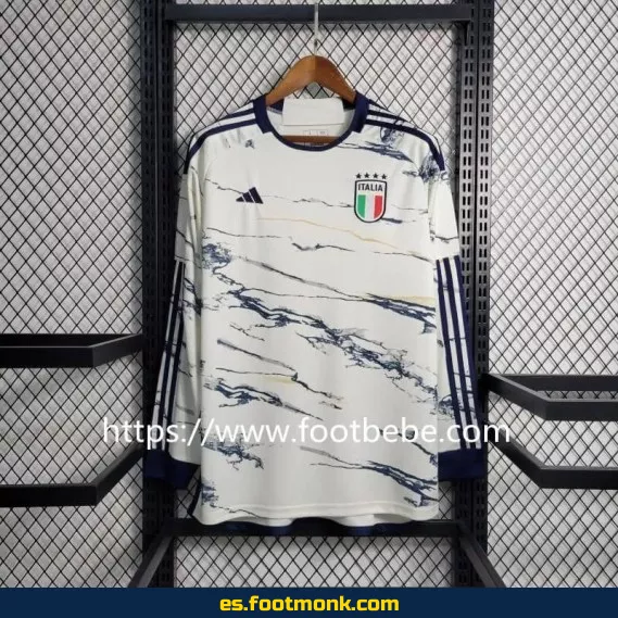 Camiseta Italia 2023 Visitante Blanca Manga Larga - Edición Oficial