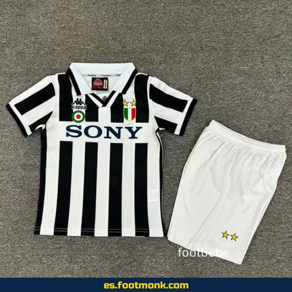 Camiseta Juventus Infantil 1995-1996 Local - Edición Retro - Réplica Oficial
