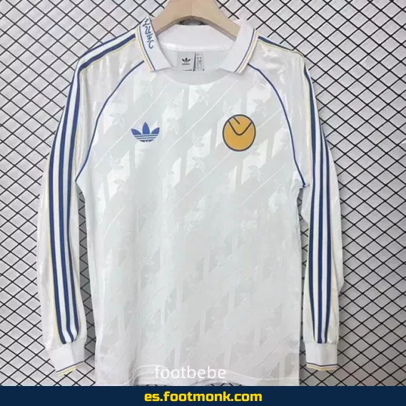 Camiseta Leeds United 2024-2025 Blanca Manga Larga - Oficial - Nueva Temporada