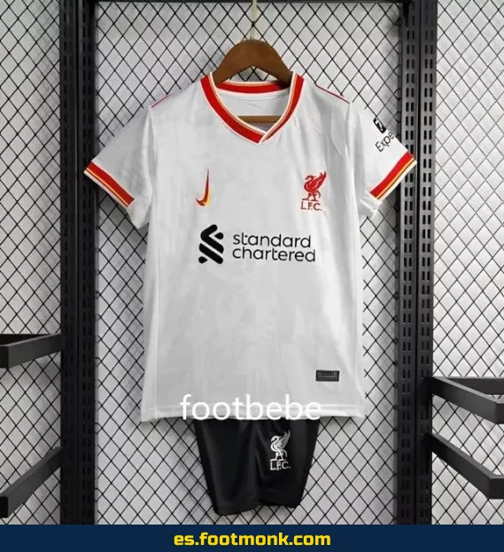 Camiseta Liverpool Niños 2024-2025 Tercera Equipación Blanca – Oficial