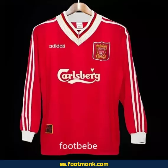 Camiseta Retro Liverpool 1995-1996 Domicilio Manga Larga - Edición Vintage