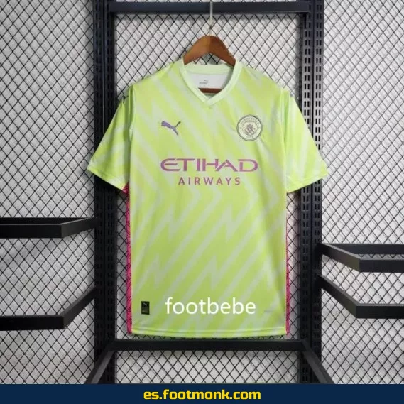 Camiseta Oficial Manchester City 2023-2024 Verde Fluorescente – Edición Nueva Temporada