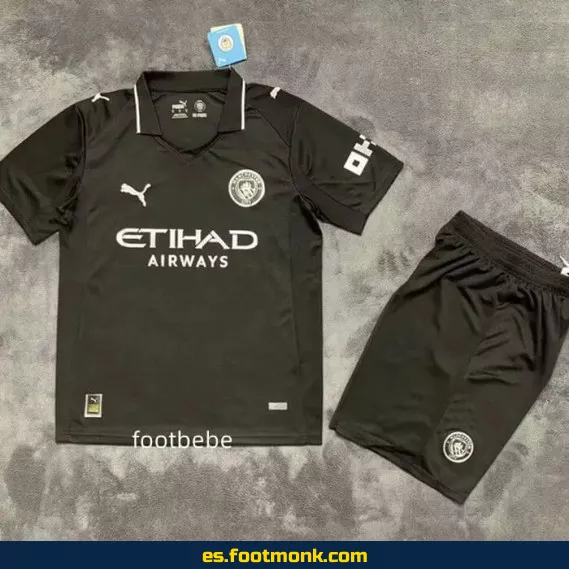 Camiseta Manchester City Niños 2025-2026 Negra – Oficial, Edición Especial