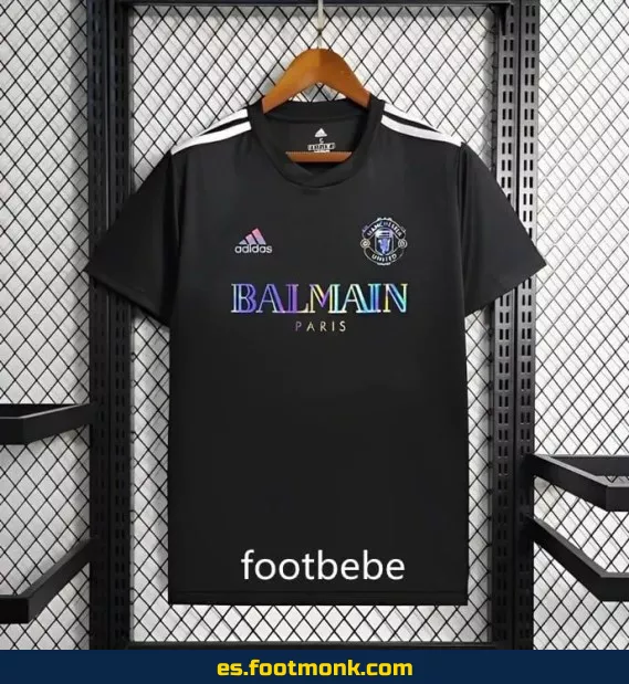 Camiseta Oficial Manchester United 2024-2025 x Balmain Negra - Edición Especial