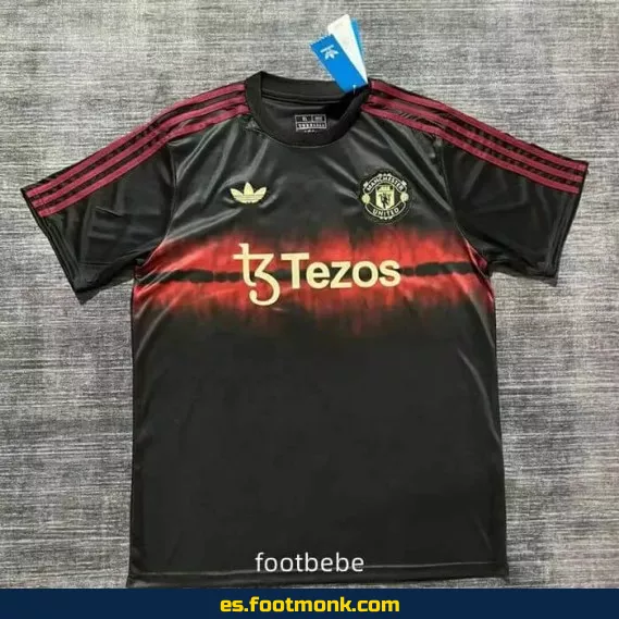 Camiseta Oficial Manchester United 2025-2026 Negra - Edición Nueva Temporada