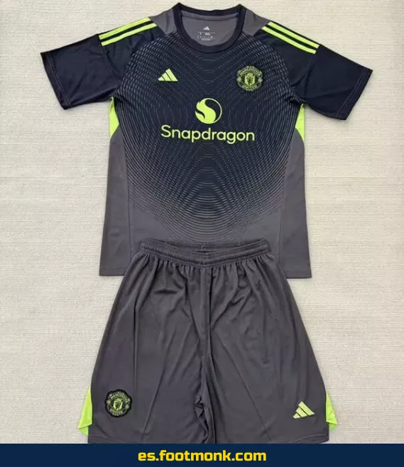 Camiseta Oficial Manchester United Niño 2025-2026 Negra – Edición Nueva Temporada
