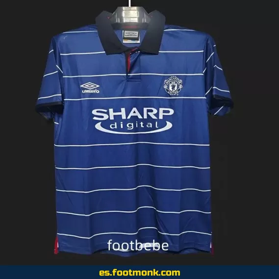 Camiseta Vintage Manchester United Tercera Equipación 1999-2000 Azul – Edición Retro
