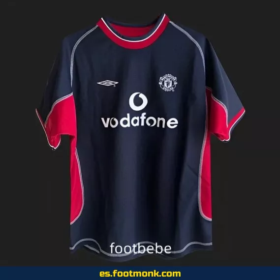 Camiseta Manchester United Vintage 2001-2002 Tercera Equipación Negra - Edición Retro