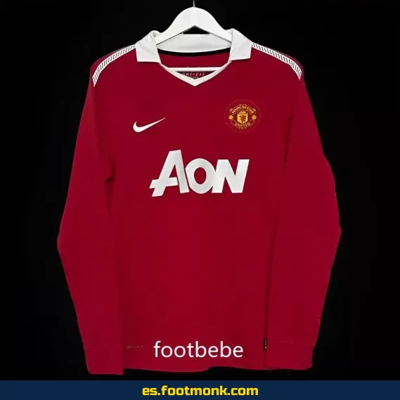 Camiseta Retro Manchester United 2010-2011 Local Manga Larga - Edición Clásica