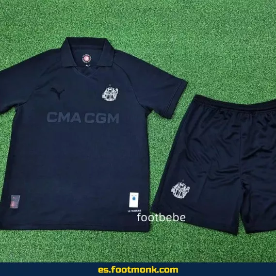 Camiseta Olympique de Marseille Infantil 2024-2025 125 Aniversario Negra – Edición Especial