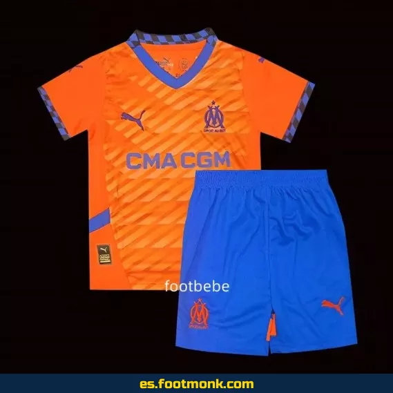 Camiseta Olympique de Marseille Tercera Equipación 2024-2025 Niños Naranja – Edición Especial