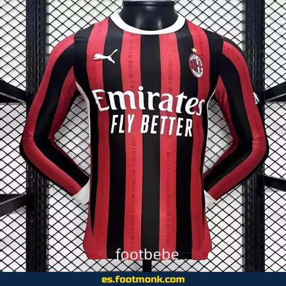 Camiseta Oficial AC Milan 2024-2025 Local Manga Larga – Edición Nueva Temporada