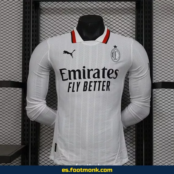 Camiseta Oficial AC Milan 2024-2025 Visitante Manga Larga – Edición Nueva Temporada