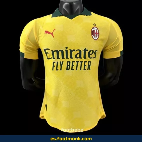Camiseta Oficial AC Milan 2025-2026 Edición Match Amarilla – Compra Ahora