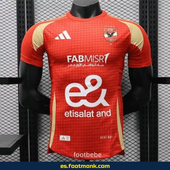 Camiseta Oficial Al Ahly SC Local 2024-2025 - Edición Especial, Talla Adulto, Color Rojo