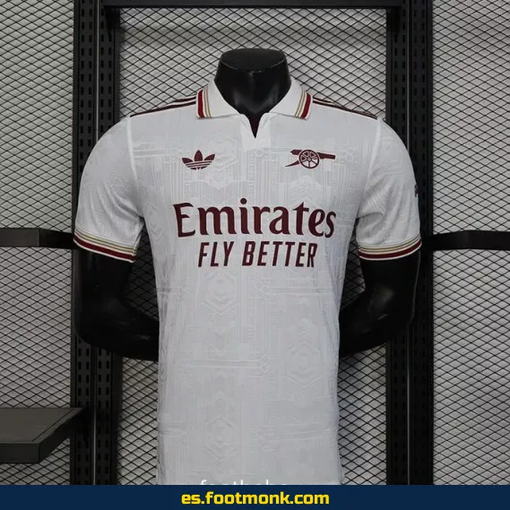 Camiseta Oficial Arsenal 2025-2026 Blanca - Edición Match