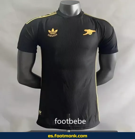 Camiseta Oficial Arsenal Versace 2024-2025 Negra - Edición Especial