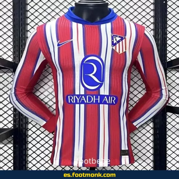 Camiseta Oficial del Atlético de Madrid 2024-2025 Local Manga Larga – Edición Nueva Temporada