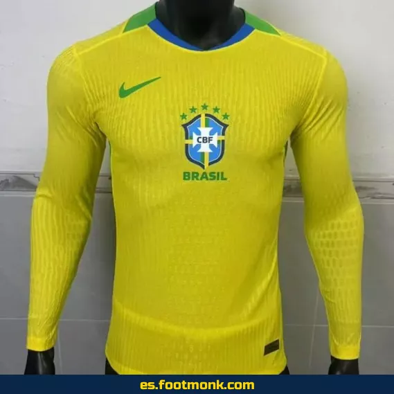 Camiseta Brasil 2025 Edición Especial - Manga Larga Amarilla (Réplica Oficial)