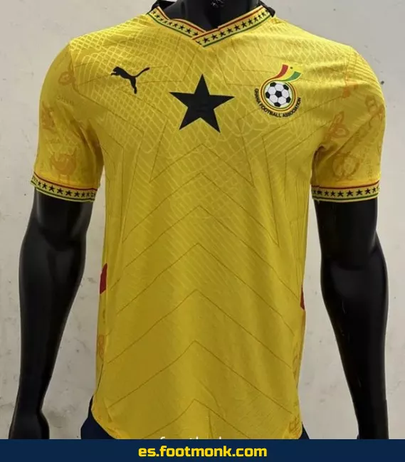 Camiseta Oficial de Ghana 2024-2025 - Edición Match Amarilla - Réplica de Calidad