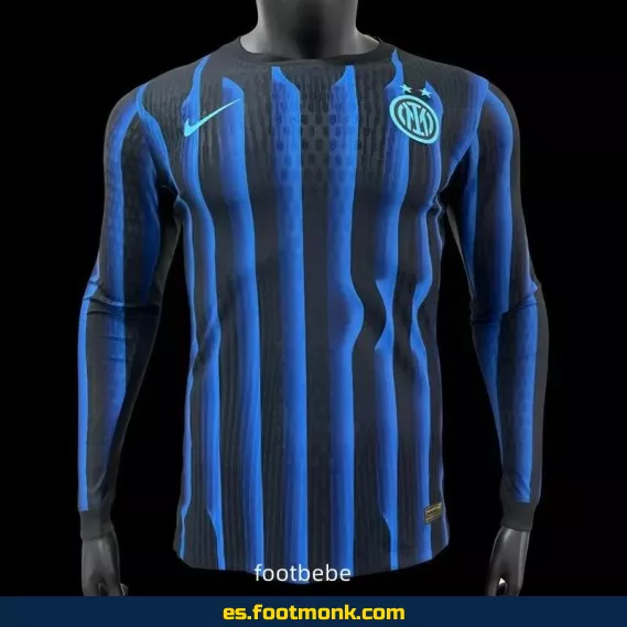 Camiseta Oficial Inter Milan Local 2025-2026 Manga Larga – Edición Temporada – Envío a Domicilio