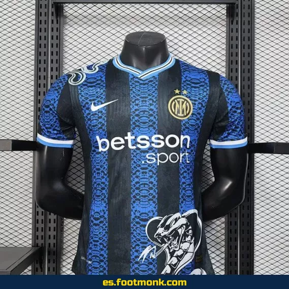 Camiseta Oficial Inter Milan 2025 Serpiente Negra y Azul – Edición Especial