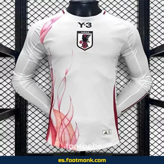 Camiseta de Fútbol Japón Y3 2024 Exterior Blanco Manga Larga – Edición Especial