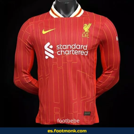 Camiseta de fútbol Liverpool 2024-2025 de manga larga - Edición oficial y personalizada