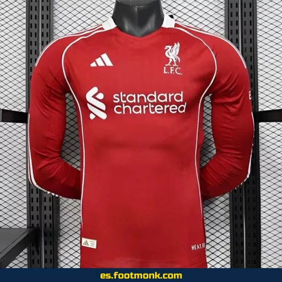 Camiseta Oficial Liverpool 2025-2026 Local Manga Larga – Edición Especial