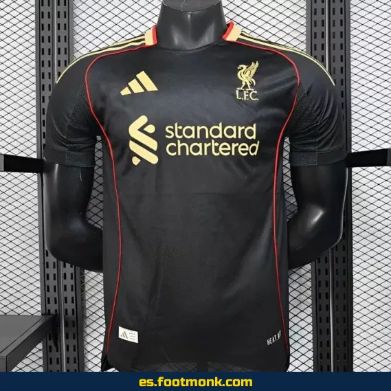 Camiseta Oficial Liverpool 2025-2026 Negra - Edición Temporada - Envío Rápido