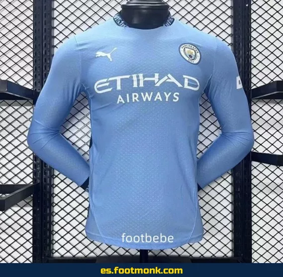 Camiseta Oficial Manchester City 2024-2025 Local Manga Larga – Edición Nueva Temporada