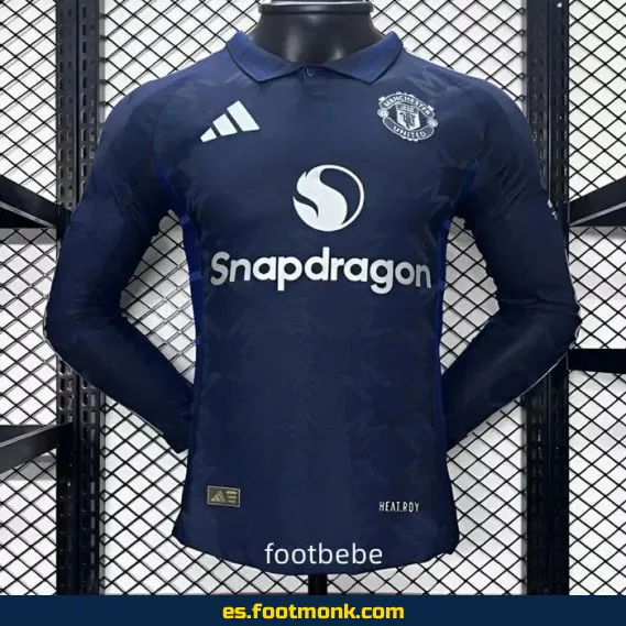Camiseta Oficial Manchester United 2024-2025 Visitante Manga Larga – Edición Nueva Temporada