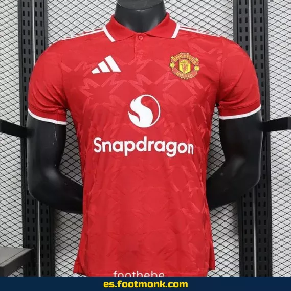 Camiseta Oficial Manchester United 2025-2026 Roja con Cuello Polo – Edición Match
