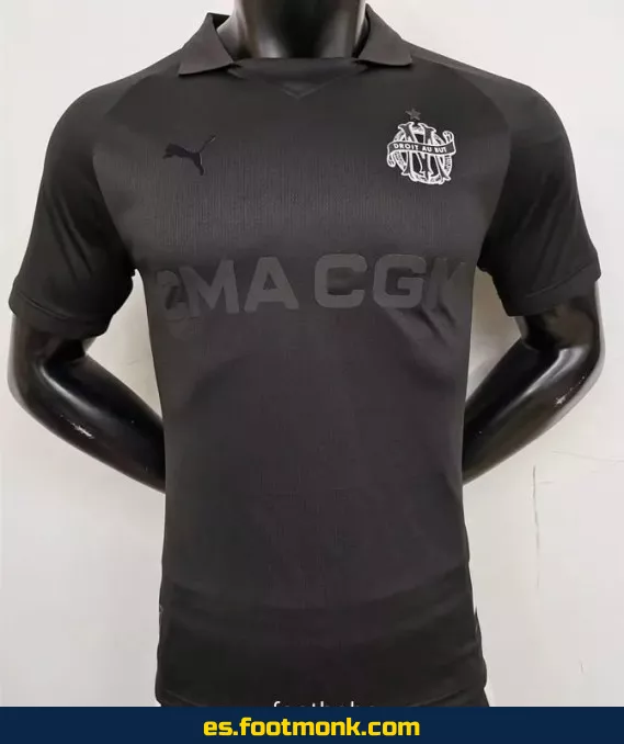 Camiseta Oficial del Olympique de Marseille 2024-2025 - 125 Aniversario Edición Negra - Réplica Auténtica