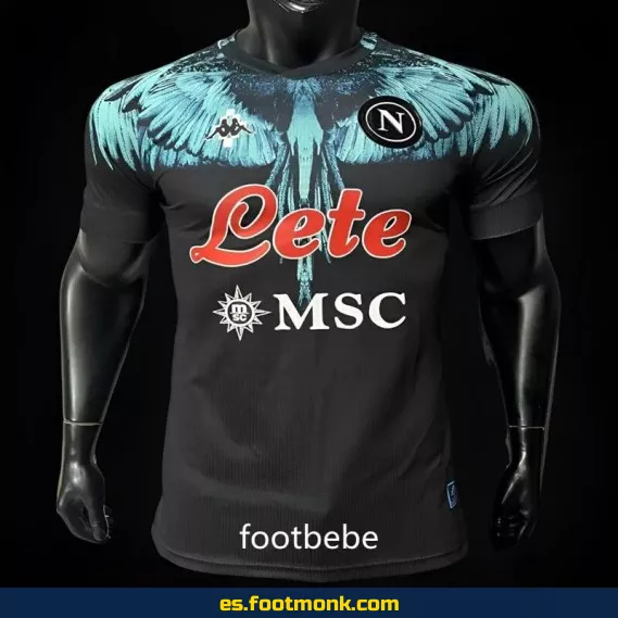 Camiseta Oficial SSC Napoli x Marcelo Burlon 2024 Edición Especial Negra – Colección Limitada