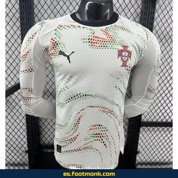 Camiseta de fútbol Portugal 2024-2025 Blanca de Manga Larga