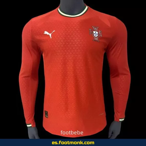 Camiseta Oficial de Portugal 2024-2025 Roja Manga Larga – Edición Especial