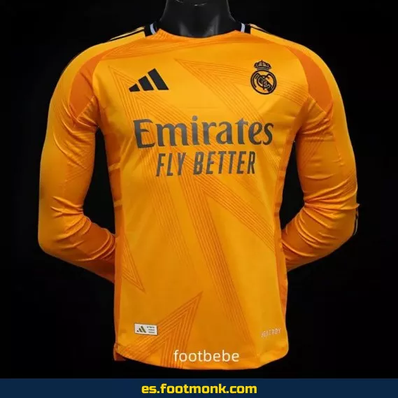 Camiseta Oficial Real Madrid 2024-2025 Manga Larga Naranja – Edición Especial