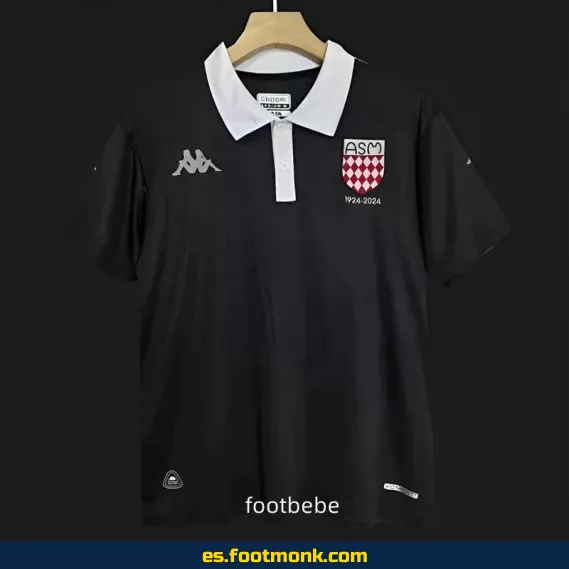 Camiseta AS Mónaco 2024-2025 Edición Especial 100 Aniversario Negra – Réplica Oficial