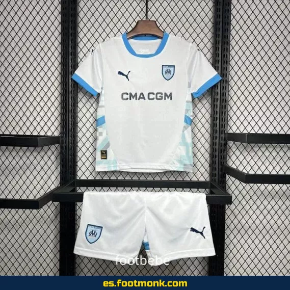 Camiseta Oficial Olympique de Marseille Niños 2024-2025 Blanca – Edición Nueva Temporada