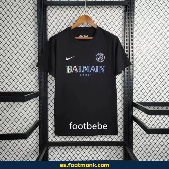 Camiseta PSG x Balmain 2023-2024 Edición Especial Negra – Oficial y Exclusiva