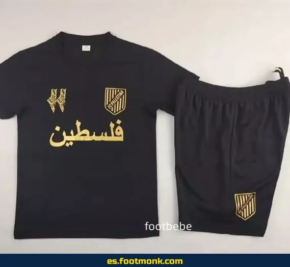 Camiseta de Fútbol Palestina Niños 2024-2025 Negra B – Edición Oficial