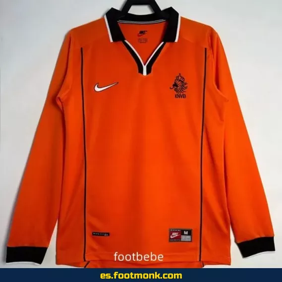 Camiseta Vintage Países Bajos 1998 Local Mangas Largas – Edición Retro