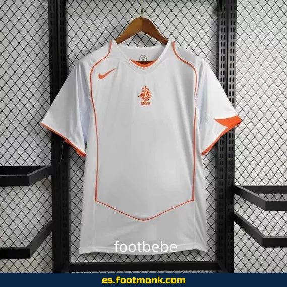 Camiseta Holanda Vintage 2004 Exterior Blanco – Edición Retro