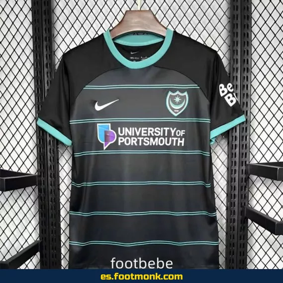 Camiseta Portsmouth 2024-2025 Exterior Negra – Edición Oficial