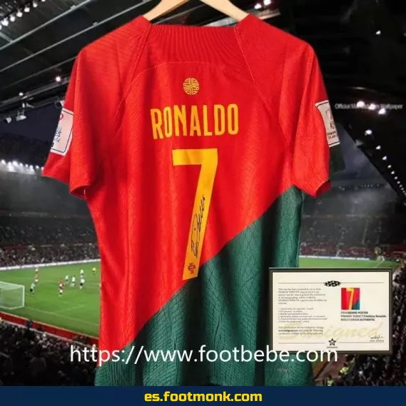 Camiseta Portugal 2022 Local #7 Ronaldo - Edición Especial con Firma Auténtica