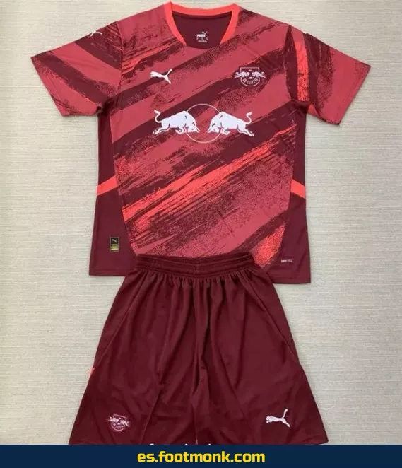 Camiseta oficial RB Leipzig niño 2024-2025 visitante roja – Fútbol infantil