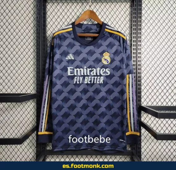 Camiseta Real Madrid 2023-2024 Oficial Exterior Manga Larga – Tienda de Fútbol Online
