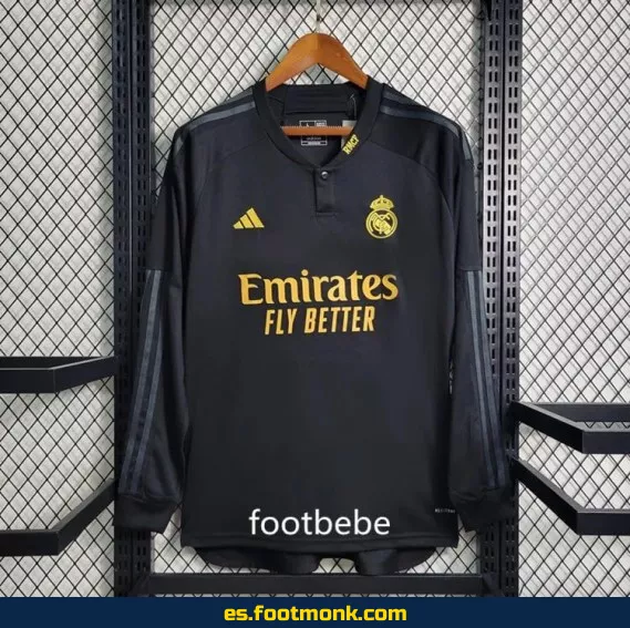 Camiseta Real Madrid 2023-2024 Manga Larga Negra - Oficial - Nueva Temporada